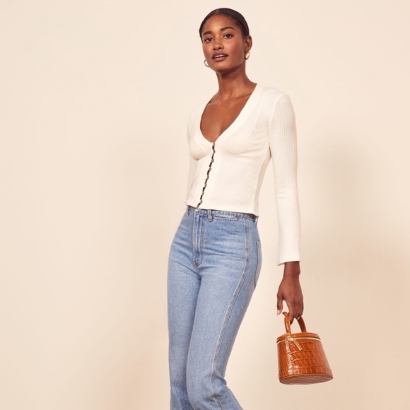 REFORMATION Gellar Top in White size M - Picture 3 of 10